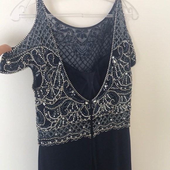 Prom dress navy color M size used only one day - Picture 5 of 5